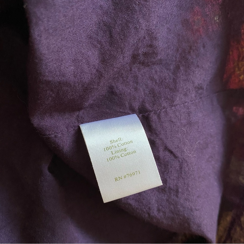 SOLD Garnet Hill floral cotton midi dress V neck fit and flare 10P 10 Petite - Picture 7 of 9